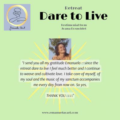 Testimonial joana retreat dare to live